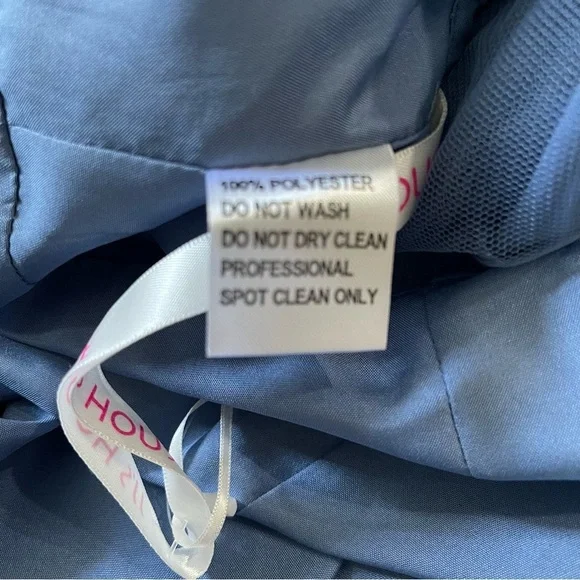 NWT JJ’s House V-nech A-line Chiffon Midi Dress Puff Sleeves Tea-Length 271450 - Picture 6 of 11